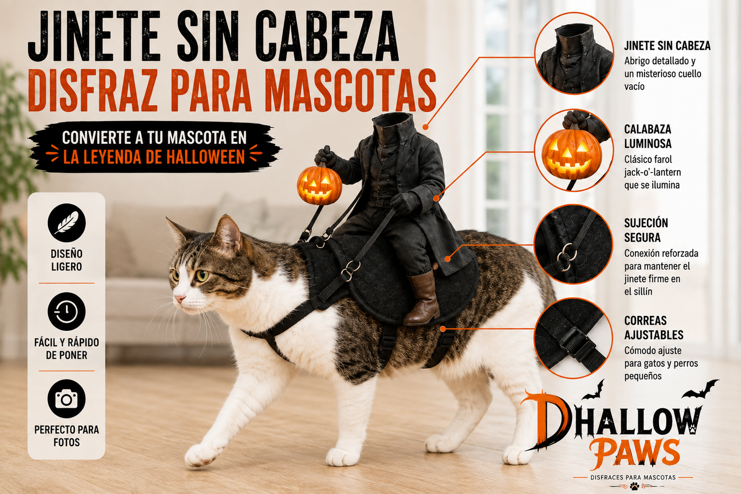 Disfraz Jinete Sin Cabeza para tus Mascotas